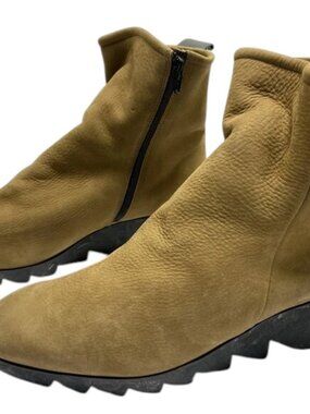 ARCHE DENIKI Brown Leather Wedge Boots Women’s 10